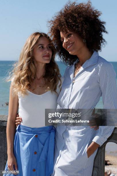 Alice David and Stefi Celma attend "Les ex" photocall during 4th day of 31st Cabourg Film Festival on June 17, 2017 in Cabourg, France.