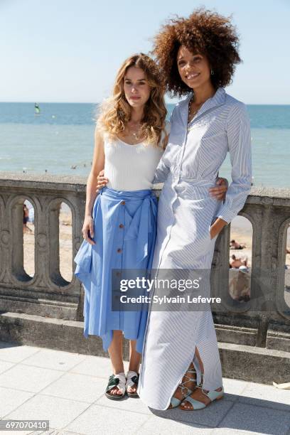 Alice David and Stefi Celma attend "Les ex" photocall during 4th day of 31st Cabourg Film Festival on June 17, 2017 in Cabourg, France.