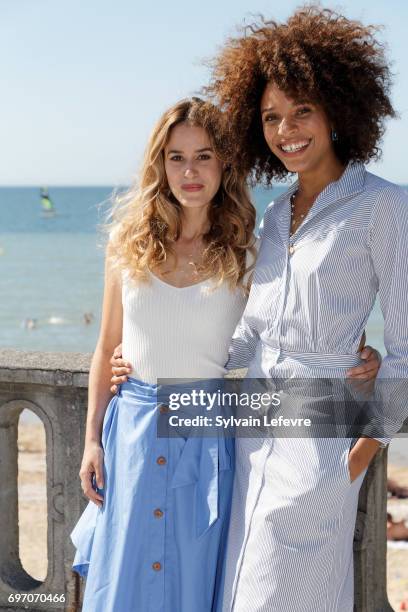 Alice David and Stefi Celma attend "Les ex" photocall during 4th day of 31st Cabourg Film Festival on June 17, 2017 in Cabourg, France.