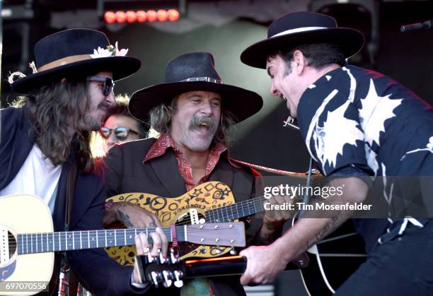 Cisco Adler, Donavan Frankenreiter, and G. Love of Jamtown perform during the Monterey International Pop Festival 2017 at Monterey County Fairgrounds...