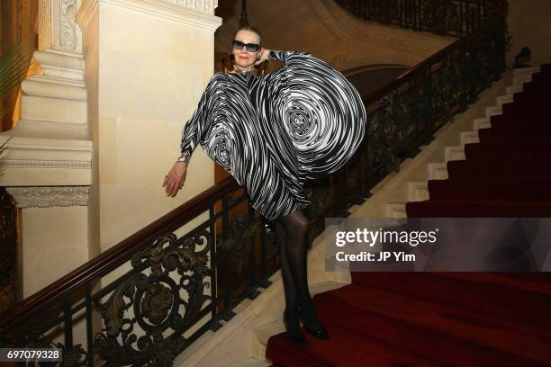 Maryse Gaspard attends Pierre Cardin's 95th Birthday Celebration during the Pierre Cardin: 70 Years of Innovation fashion show at The Breakers on...