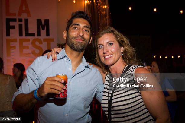 Marcelo Gutierrez and Patricia Lindberg attends the Shorts Filmmaker Party during 2017 Los Angeles Film Festival at Festival Lounge on June 16, 2017...