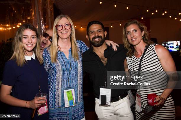 Rebecca Cavallari, Paul Cowling, Patty Davis, Cristhian Barron, and Patricia Lindberg attend the Shorts Filmmaker Party during 2017 Los Angeles Film...