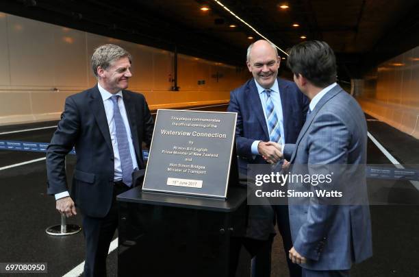 Prime Minister of New Zealand the Rt. Hon. Bill English, Minister of Infrastructure the Hon. Steven Joyce and the Minister of Transport the Hon....