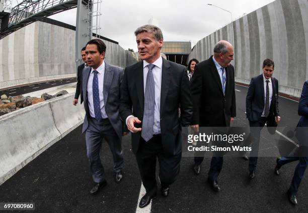 Minister of Transport the Hon. Simon Bridges, Prime Minister of New Zealand the Rt. Hon. Bill English and Minister of Infrastructure the Hon. Steven...