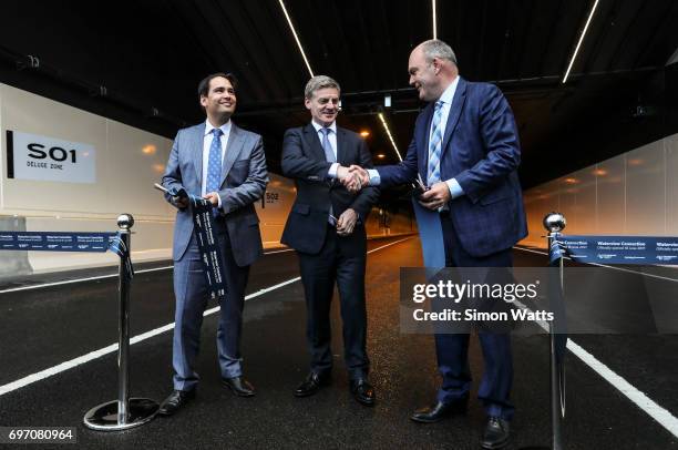 Minister of Transport the Hon. Simon Bridges, Prime Minister of New Zealand the Rt. Hon. Bill English and Minister of Infrastructure the Hon. Steven...