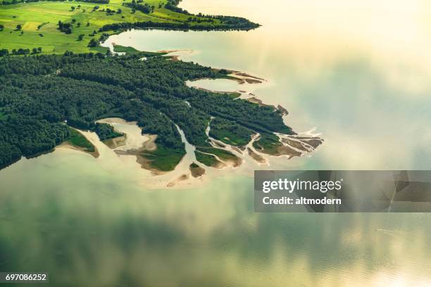 inlet to lake chiemsee - chiemsee stock pictures, royalty-free photos & images