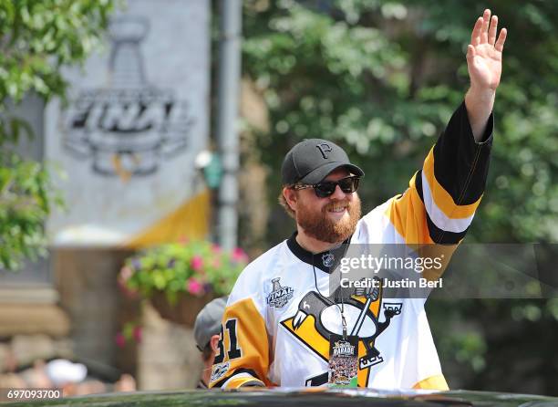 Phil Kessel of the Pittsburgh Penguins during the Victory Parade and Rally on June 14, 2017 in Pittsburgh, Pennsylvania.