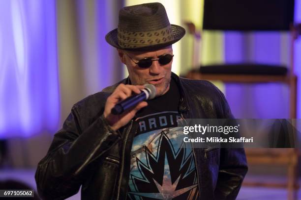 Mickael Rooker is talking with the audience at "Mickael Rooker vs. The Audience" session at Sacramento Convention Center on June 17, 2017 in...