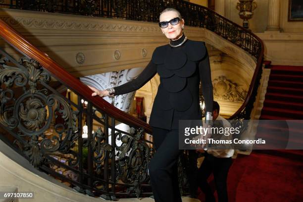 Maryse Gaspard backstage before the Pierre Cardin: 70 Years Of Innovation fashion show at The Breakers on June 17, 2017 in Newport, Rhode Island.