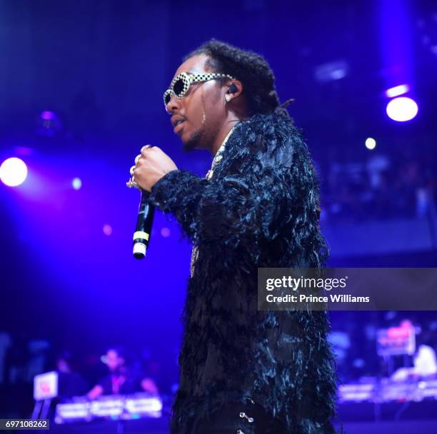 Take Off of the group Migos performs at Birthday Bash ATL The Pop Up Edition Concert at Philips Arena on June 17, 2017 in Atlanta, Georgia.