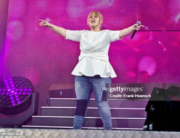 Singer Maite Kelly performs live during the show 'Die Schlagernacht des Jahres' at the Waldbuehne on June 17, 2017 in Berlin, Germany.