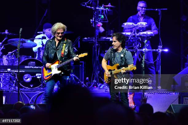 Daryl Hall and John Oates perform during the Daryl Hall & John Oats And Tears For Fears Concert at the Prudential Center on June 17, 2017 in Newark,...