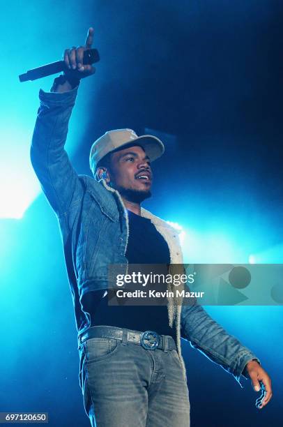 Chance the Rapper performs onstage during the 2017 Firefly Music Festival on June 17, 2017 in Dover, Delaware.