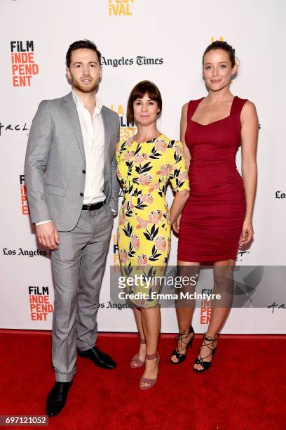 Tom Ainsley, Amanda Evans and Sarah Dumont attend the "Serpent" Premiere during the 2017 Los Angeles Film Festival at Arclight Cinemas Culver City on...