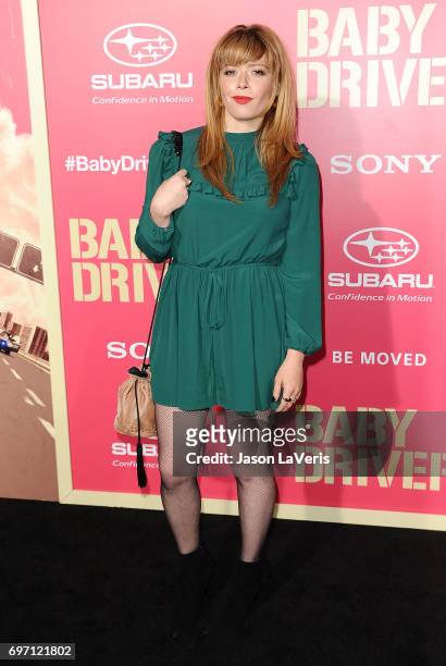 Actress Natasha Lyonne attends the premiere of "Baby Driver" at Ace Hotel on June 14, 2017 in Los Angeles, California.