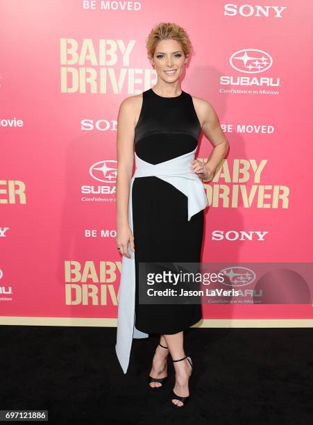 Actress Ashley Greene attends the premiere of "Baby Driver" at Ace Hotel on June 14, 2017 in Los Angeles, California.