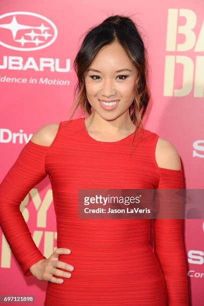 Actress Ellen Wong attends the premiere of "Baby Driver" at Ace Hotel on June 14, 2017 in Los Angeles, California.
