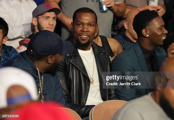 Player Kevin Durant attends The D'USSE Lounge At Ward-Kovalev 2: "The Rematch" on June 17, 2017 in Las Vegas, Nevada.