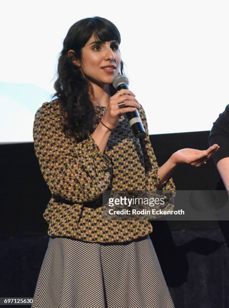 Afagh Irandoost speaks onstage at Shorts Program 1 during the 2017 Los Angeles Film Festival at Arclight Cinemas Culver City on June 17, 2017 in...
