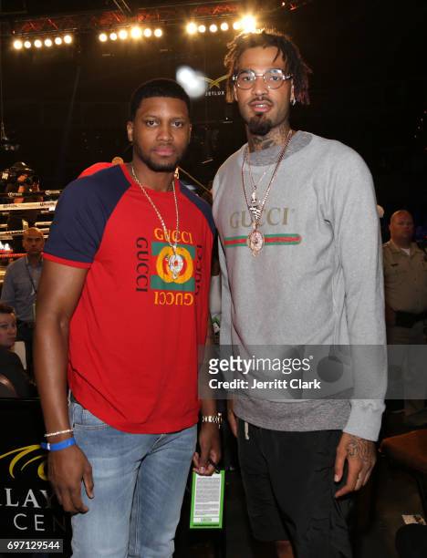 Players Rudy Gay and Willie Cauley-Stein attends The D'USSE Lounge At Ward-Kovalev 2: "The Rematch" on June 17, 2017 in Las Vegas, Nevada.