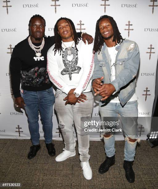 Players Melvin Ingram, Darius Philon and Todd Gurley attends The D'USSE Lounge At Ward-Kovalev 2: "The Rematch" on June 17, 2017 in Las Vegas, Nevada.