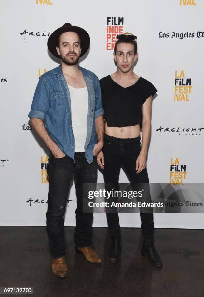 Actor Bradley Wayne James and Danny David attend the 2017 Los Angeles Film Festival "Anything" premiere at the ArcLight Santa Monica on June 17, 2017...