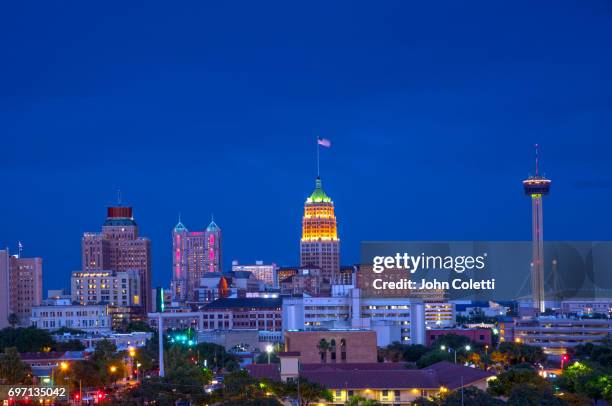 san antonio, texas - tower of the americas stock pictures, royalty-free photos & images