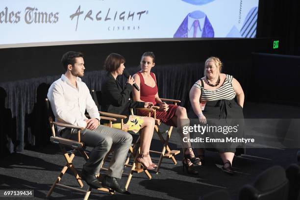 Tom Ainsley, Amanda Evans and LAFF programmger Drea Clark speak at the "Serpent" Premiere during the 2017 Los Angeles Film Festival at Arclight...