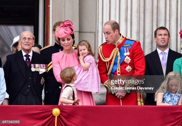 Prince Philip, Duke of Edinburgh, Catherine, Duchess of Cambridge, Prince George of Cambridge, Princess Charlotte of Cambridge, Prince William, Duke...