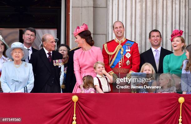 Queen Elizabeth II, Vice Admiral Timothy Laurence, Prince Philip, Duke of Edinburgh, Catherine, Duchess of Cambridge, Princess Charlotte of...