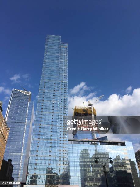 new towers in hudson yards neighborhood, new york - barry crane stock pictures, royalty-free photos & images