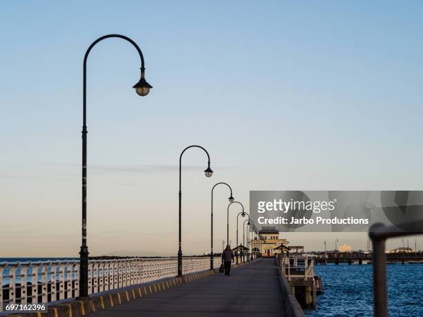 st kilda wharf melbourne - port phillip bay stock pictures, royalty-free photos & images