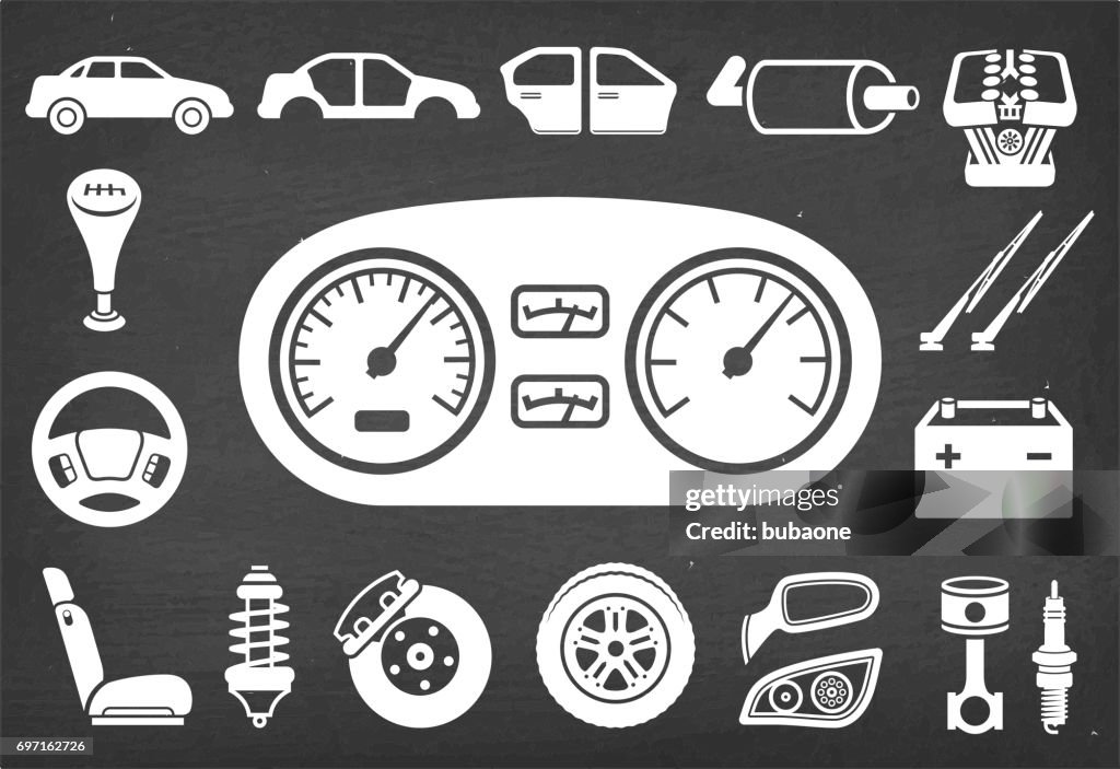 Auto repair and Car Assembly & Parts vector icon set