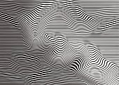 Wavy, rippled halftone pattern abstract background