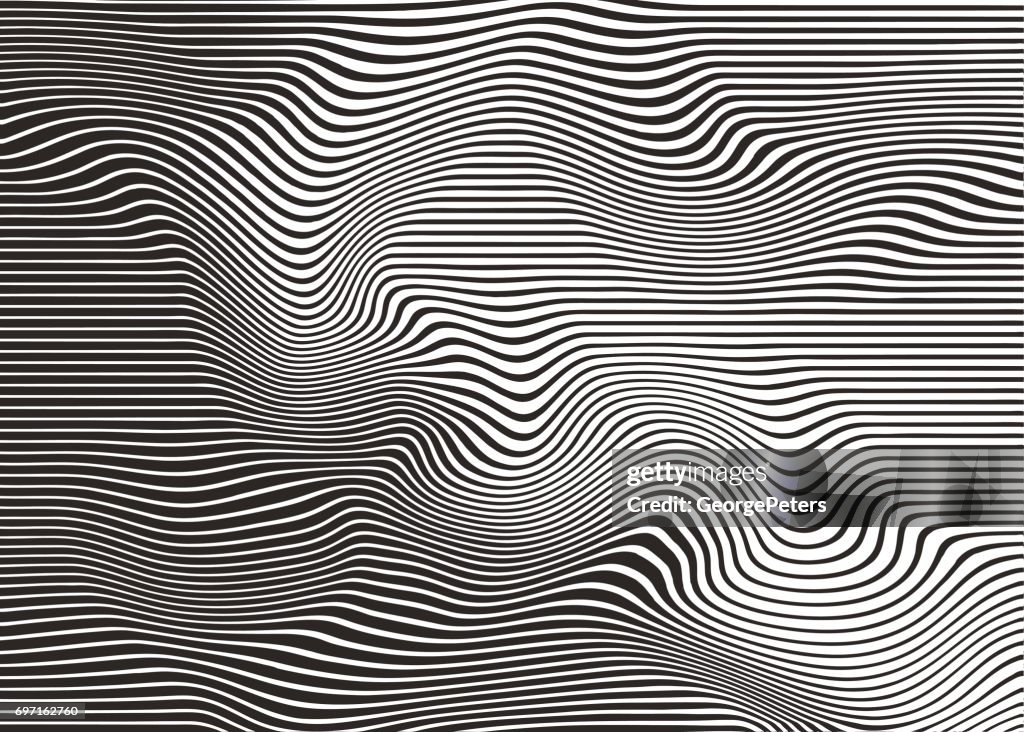 Wavy, rippled halftone pattern abstract background
