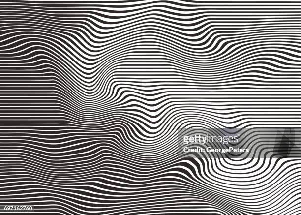 wavy, rippled halftone pattern abstract background - trippy stock illustrations