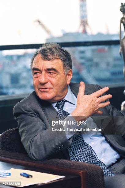 Film Director Claude Lanzmann speaks during the Asahi Shimbun interview on May 23, 1995 in Tokyo, Japan.