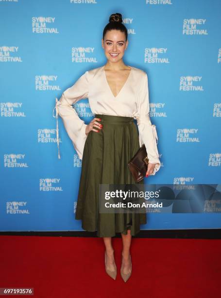 April Rose Pengilly arrives ahead of the Sydney Film Festival Closing Night Gala and Australian premiere of Okja at State Theatre on June 18, 2017 in...