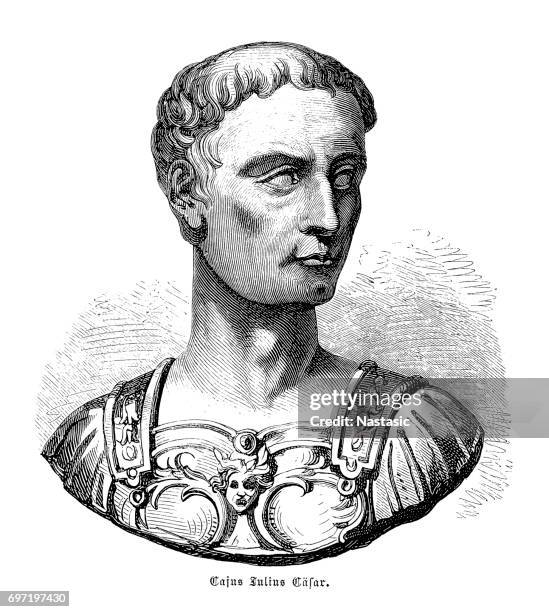 julius caesar - thinker statue stock illustrations