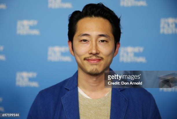 Steven Yeun arrives ahead of the Sydney Film Festival Closing Night Gala and Australian premiere of Okja at State Theatre on June 18, 2017 in Sydney,...