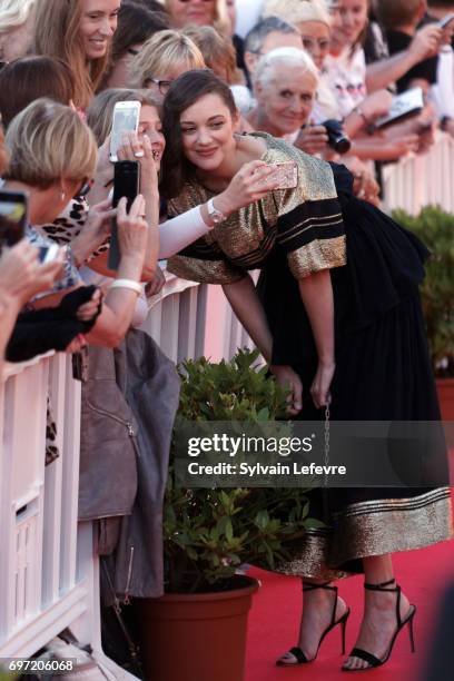 Marion Cotillard attends closing ceremony red carpet of 31st Cabourg Film Festival on June 17, 2017 in Cabourg, France.