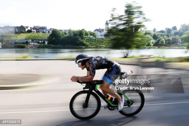 Bas Diederen of The Netherlands in action during the Ironman 70.3 Luxembourg-Region Moselle race on June 18, 2017 in Remich, Luxembourg.