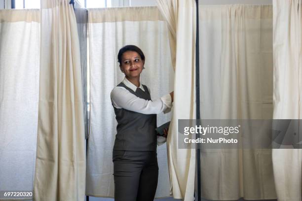 Former French Education minister and Socialist party candidate for the second round of the parlamentiary elections in the Rhone region, Najat...