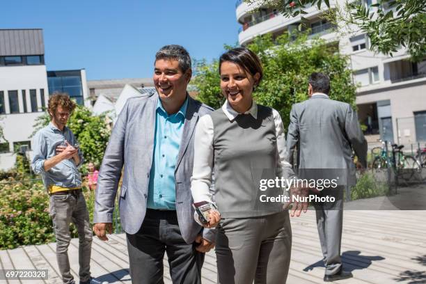 Former French Education minister and Socialist party candidate for the second round of the parlamentiary elections in the Rhone region, Najat...