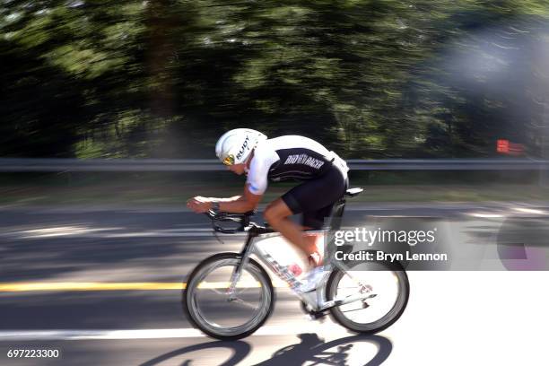 Lukasz Wojt of Germany in action during the Ironman 70.3 Luxembourg-Region Moselle race on June 18, 2017 in Remich, Luxembourg.