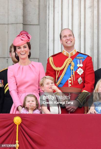 Prince Philip, Duke of Edinburgh, Catherine, Duchess of Cambridge, Princess Charlotte of Cambridge, Prince George of Cambridge and Prince William,...