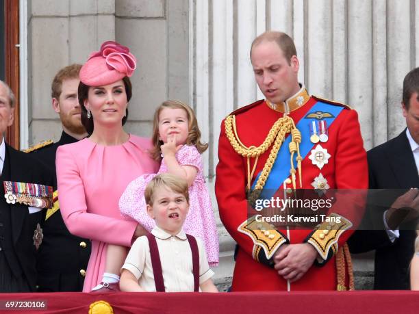 Prince Philip, Duke of Edinburgh, Catherine, Duchess of Cambridge, Princess Charlotte of Cambridge, Prince George of Cambridge and Prince William,...