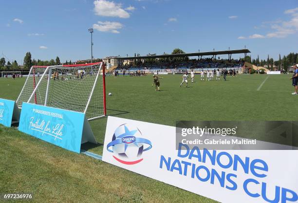 General view during the Italian Football Federation during the Danone Cup final at Coverciano on June 18, 2017 in Florence, Italy.