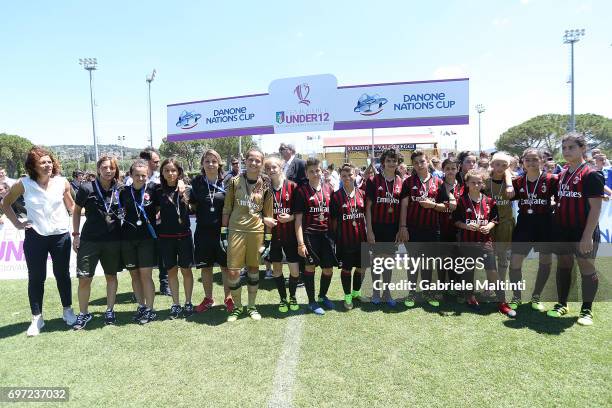 Milan AC under 12 during the Danone Cup at Coverciano on June 18, 2017 in Florence, Italy.